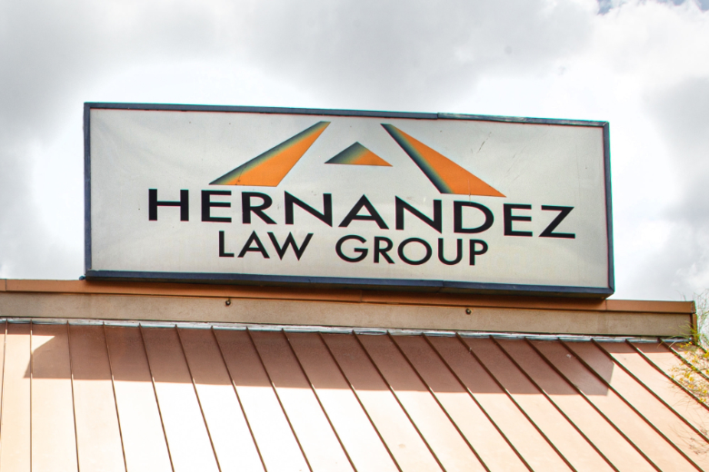 Agustin Hernandez Law Firm outdoor light-up signage located on top of the building